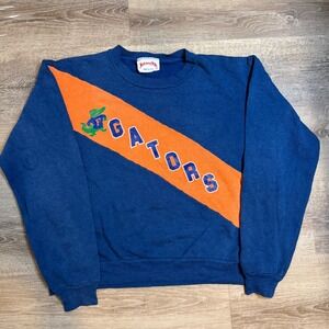 Vintage 80s Nutmeg Mills Florida Gators Sweatshirt Blue Made in USA Mens L